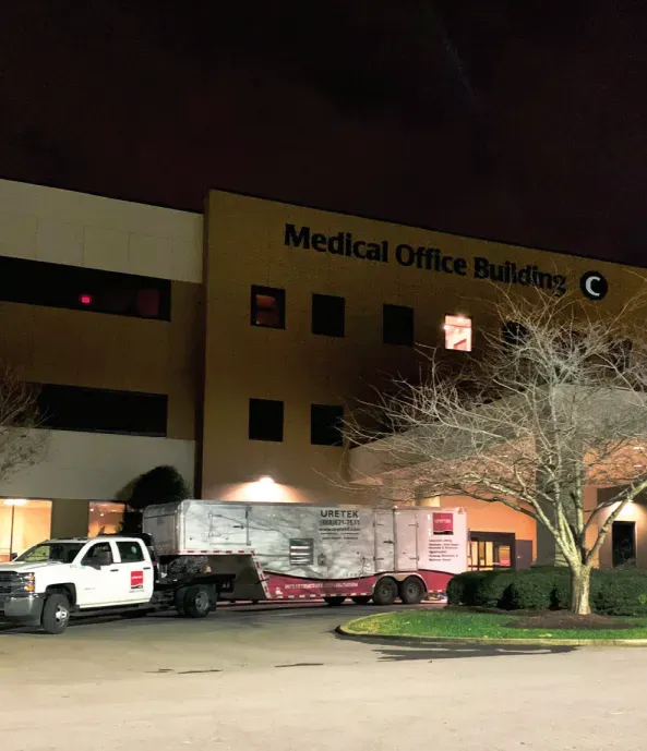 Exterior of building at night